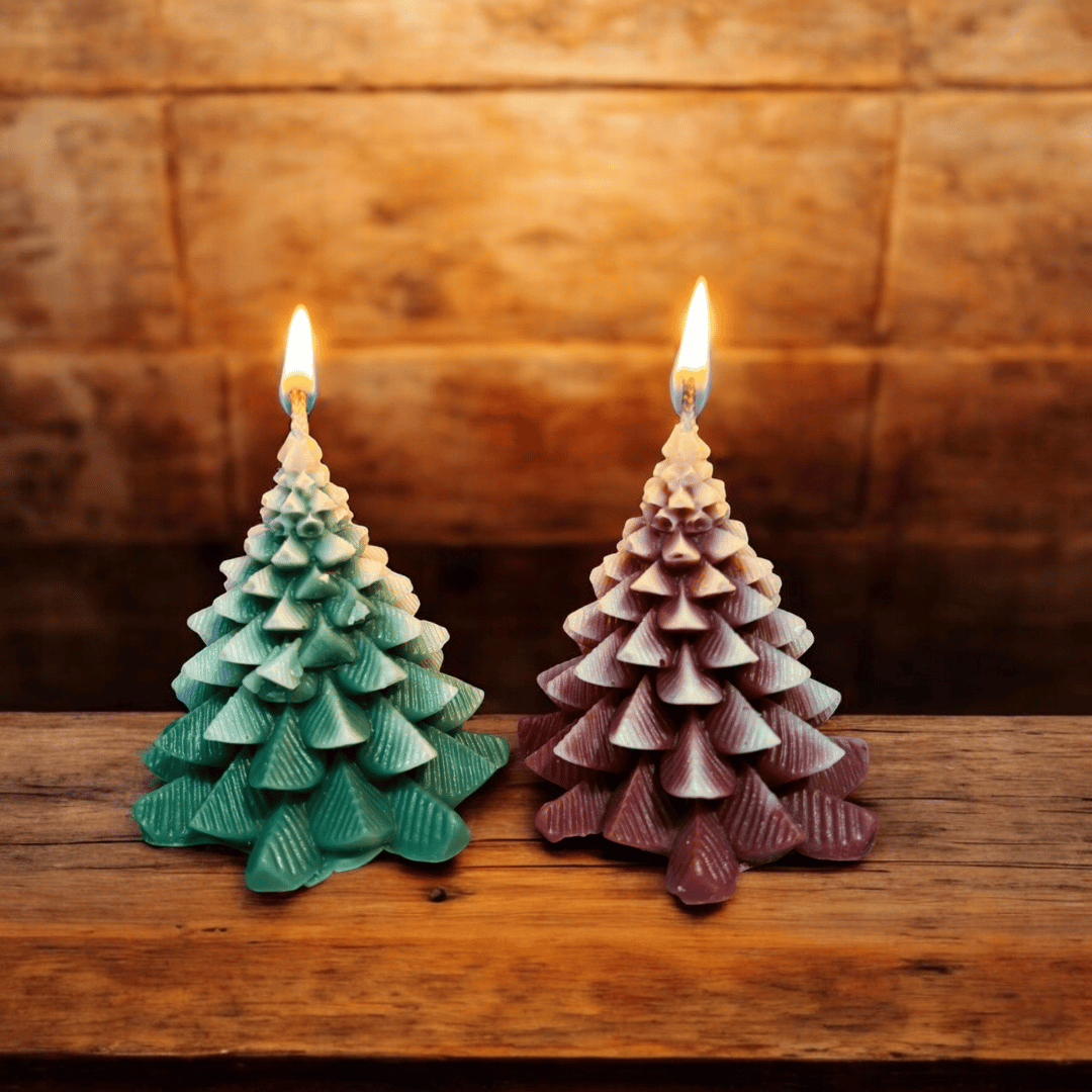 Christmas Tree Soy Wax Candle Set of 2