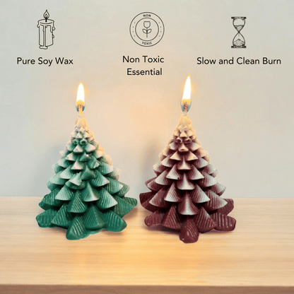 Christmas Tree Soy Wax Candle Set of 2