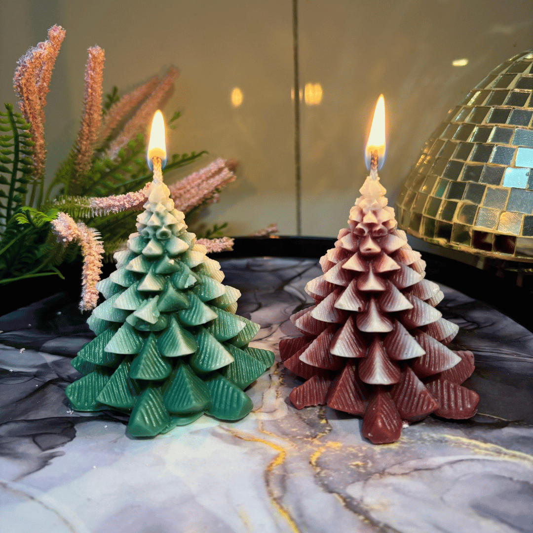 Christmas Tree Soy Wax Candle Set of 2