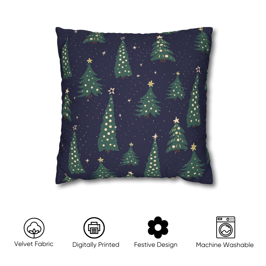 Christmas Trees Velvet Chirstmas Cushion Cover Set of 5