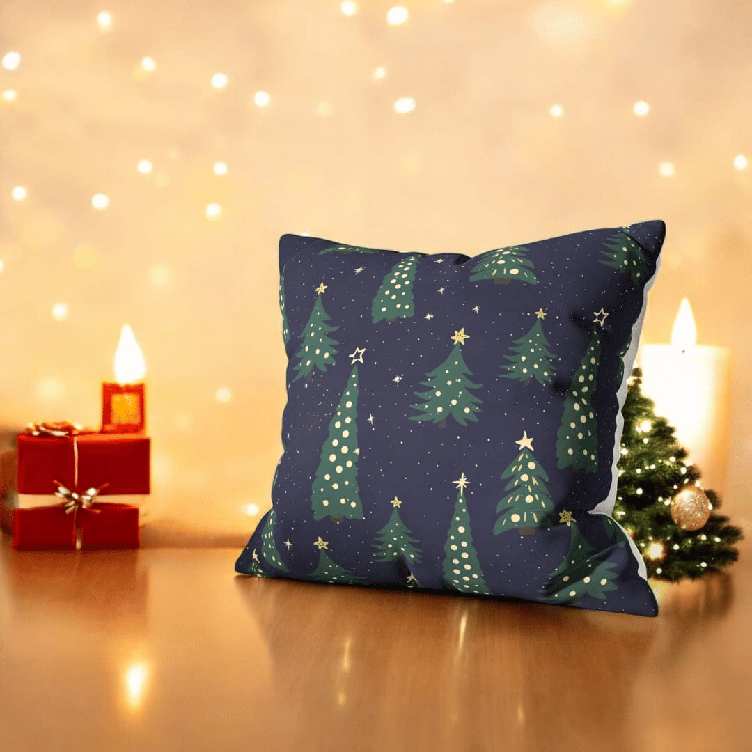 Christmas Trees Velvet Chirstmas Cushion Cover Set of 5