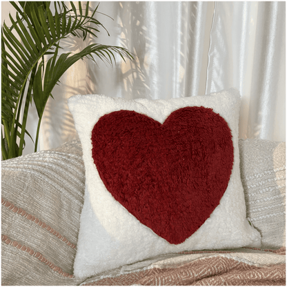 Classic Red Heart Tufted Valentine's Cushion Cover