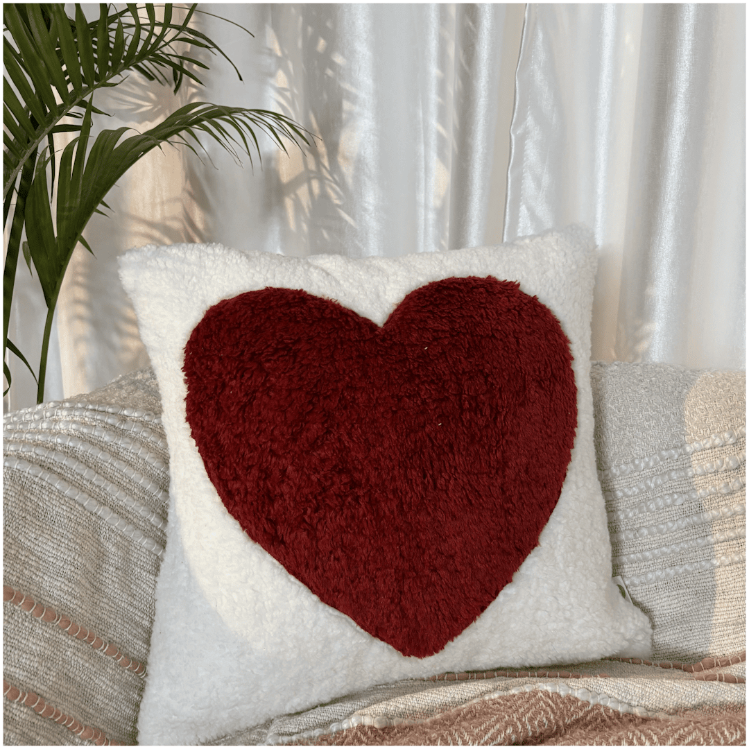 Classic Red Heart Tufted Valentine's Cushion Cover