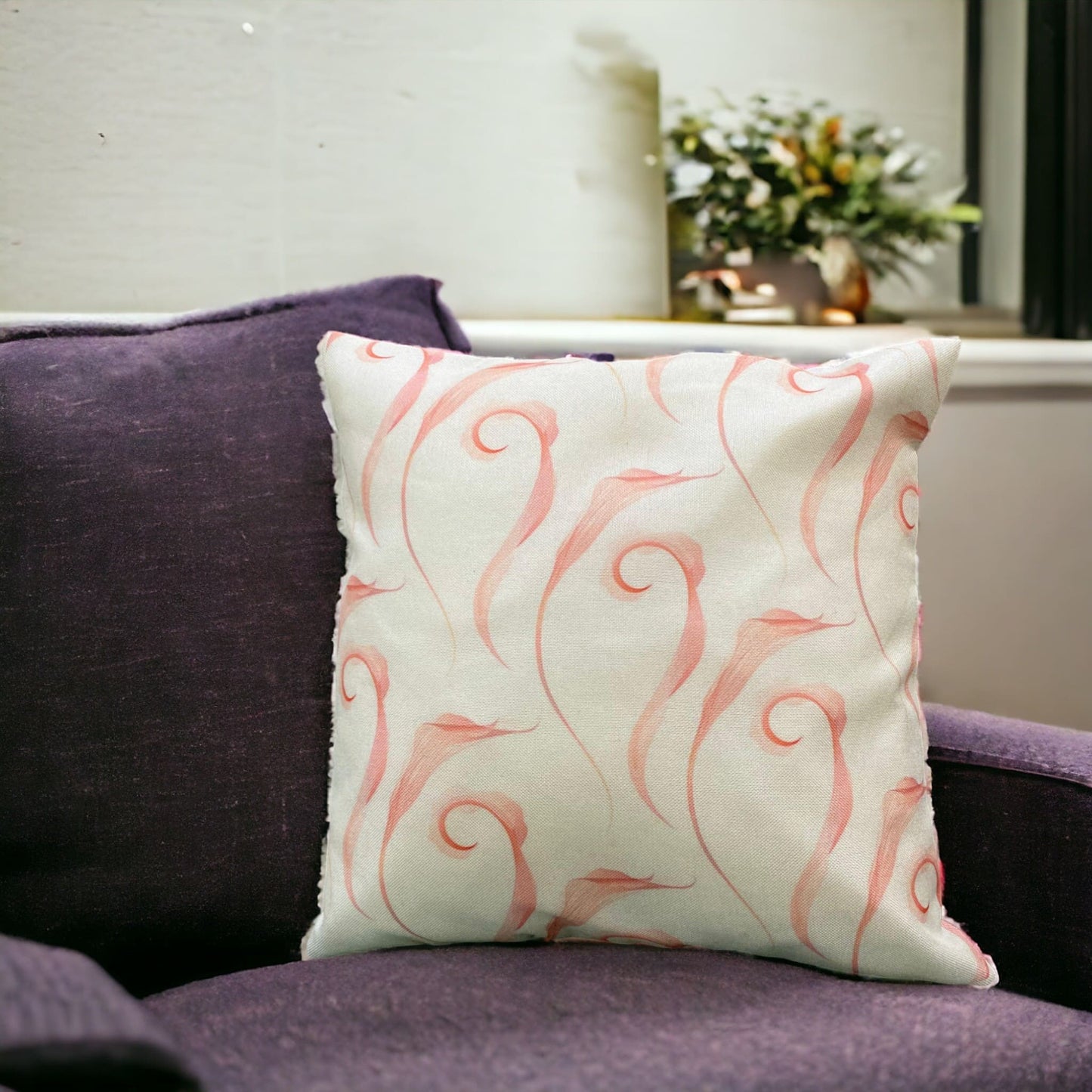 Coral Curls Cushion Cover