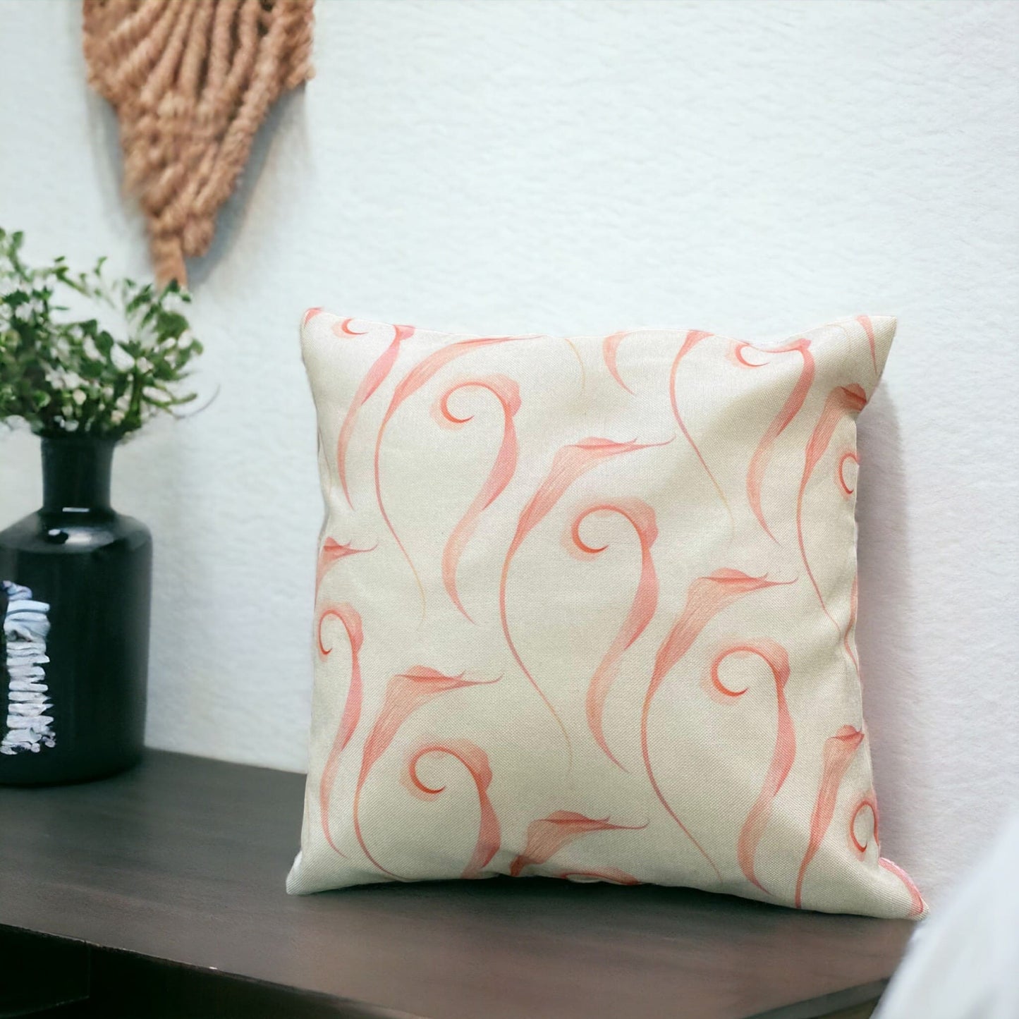 Coral Curls Cushion Cover