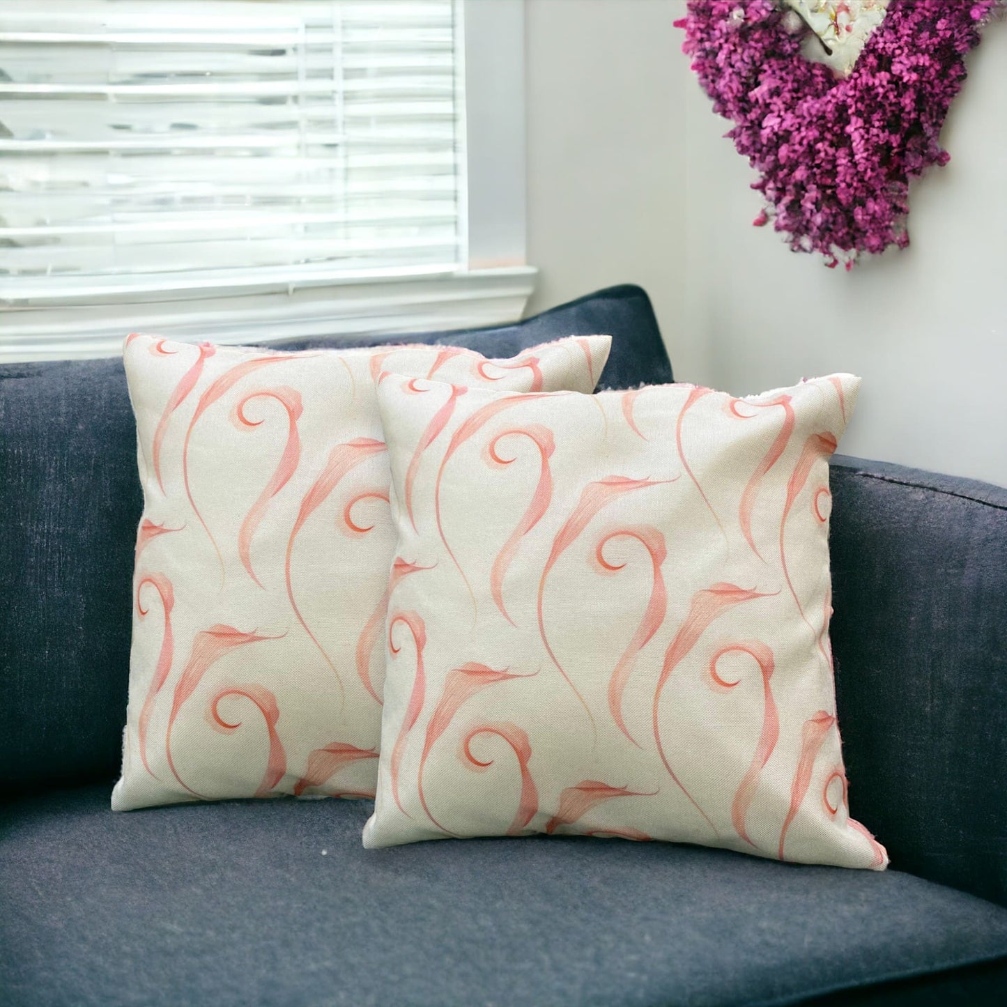 Coral Curls Cushion Cover