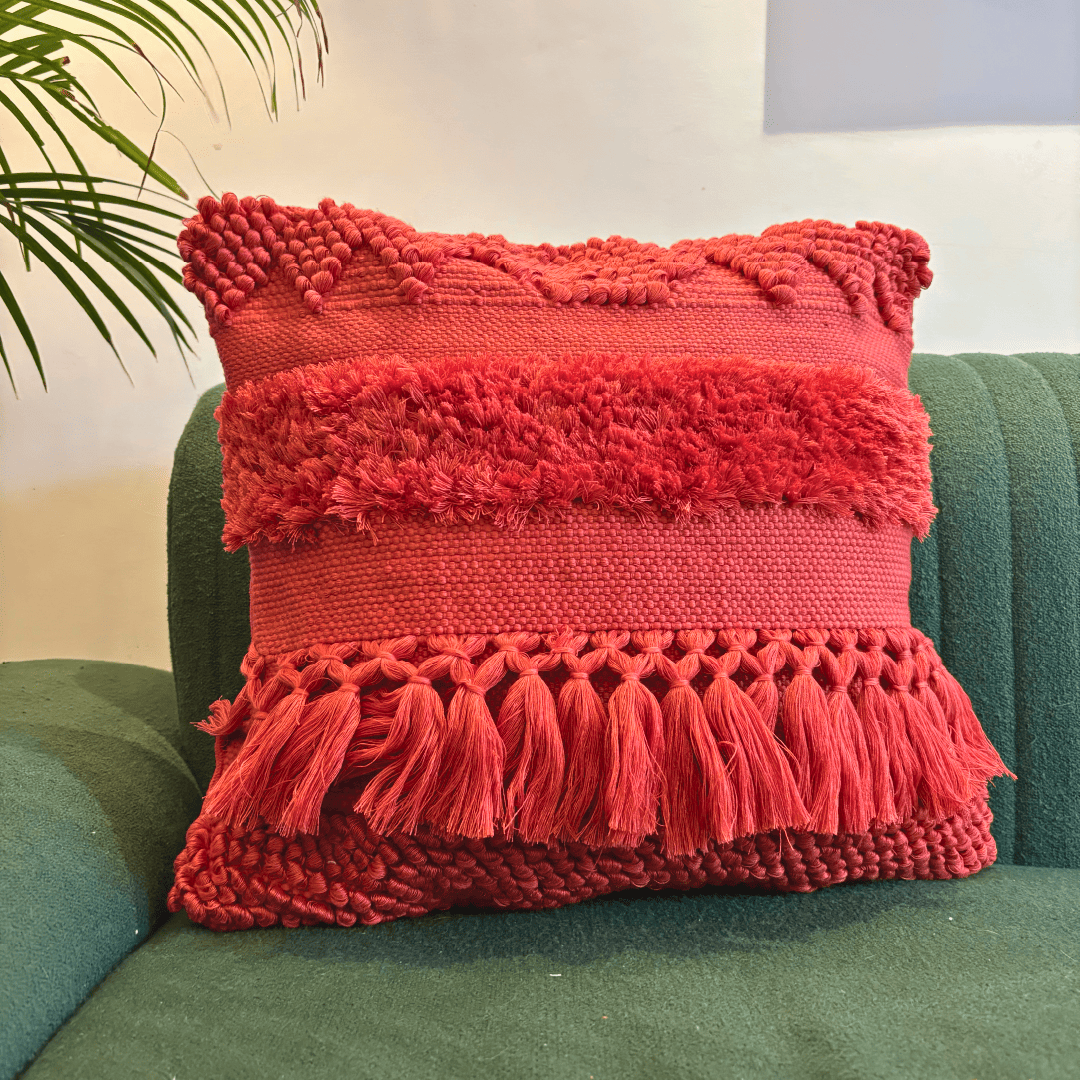 Crimson Grace Tufted Cushion Cover