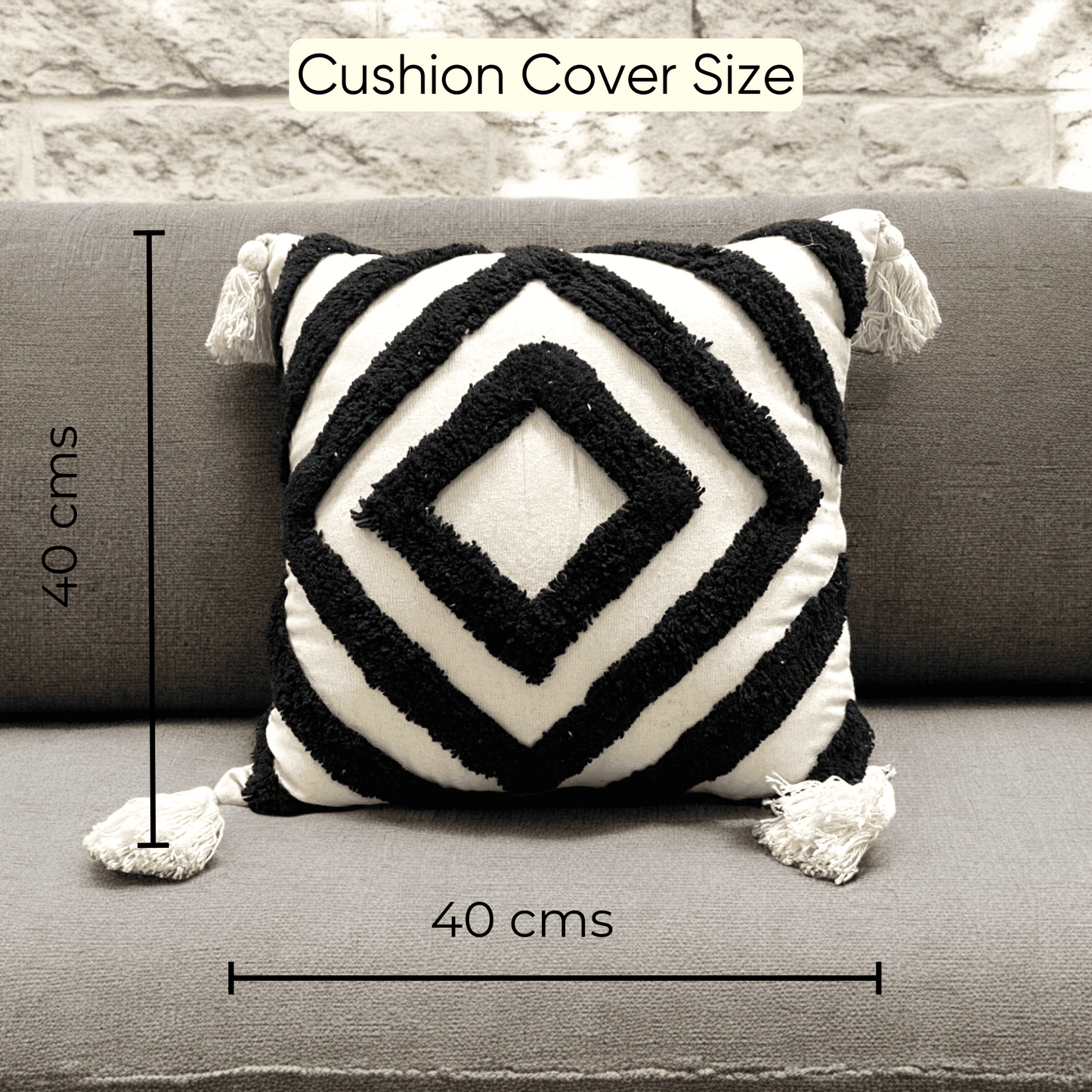 Diamond Chevron Tufted Cushion Cover