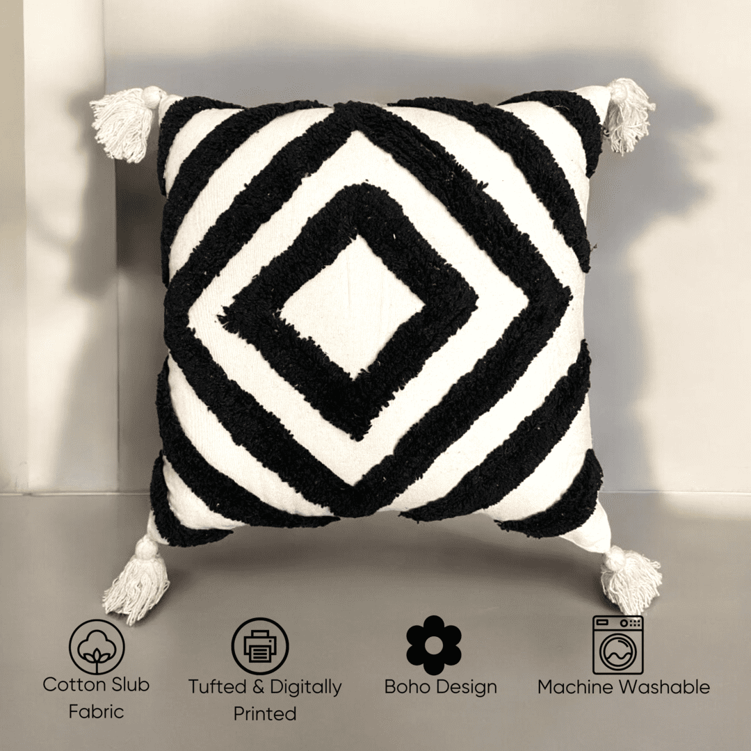 Diamond Chevron Tufted Cushion Cover