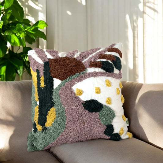 Earthy Essence Tufted Cushion Cover