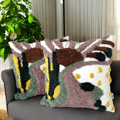 Earthy Essence Tufted Cushion Cover