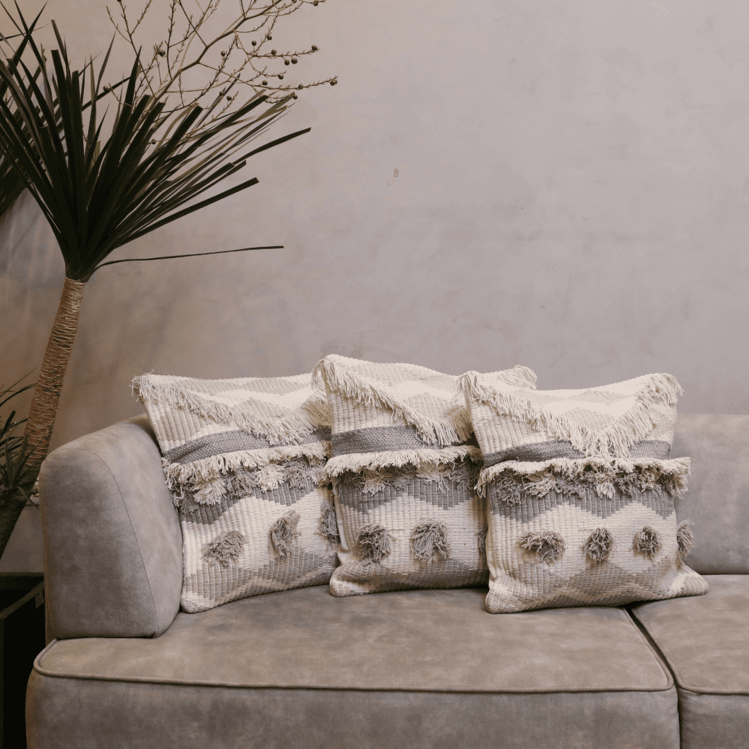 Earthy Waves Tufted Cushion Cover