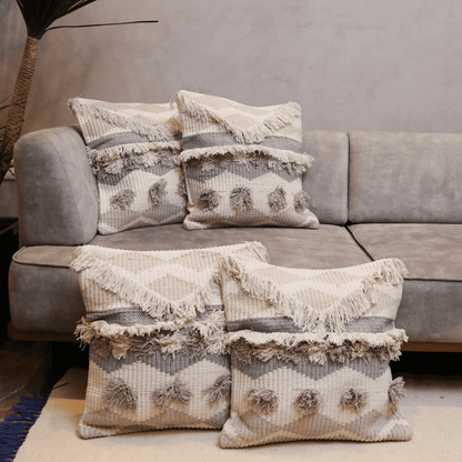 Earthy Waves Tufted Cushion Cover