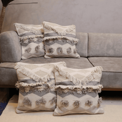 Earthy Waves Tufted Cushion Cover