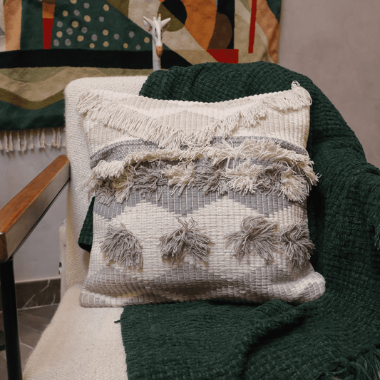 Earthy Waves Tufted Cushion Cover