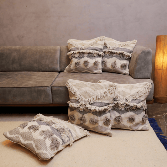 Earthy Waves Tufted Cushion Cover - Set of 5