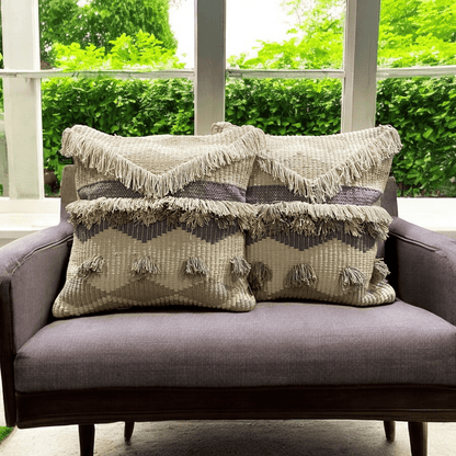 Earthy Waves Tufted Cushion Cover