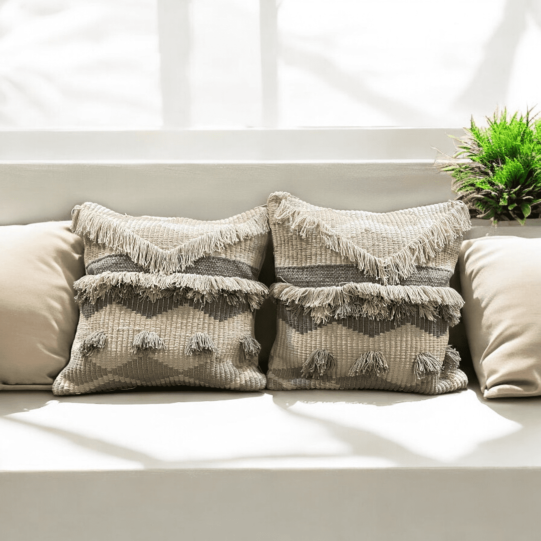 Earthy Waves Tufted Cushion Cover