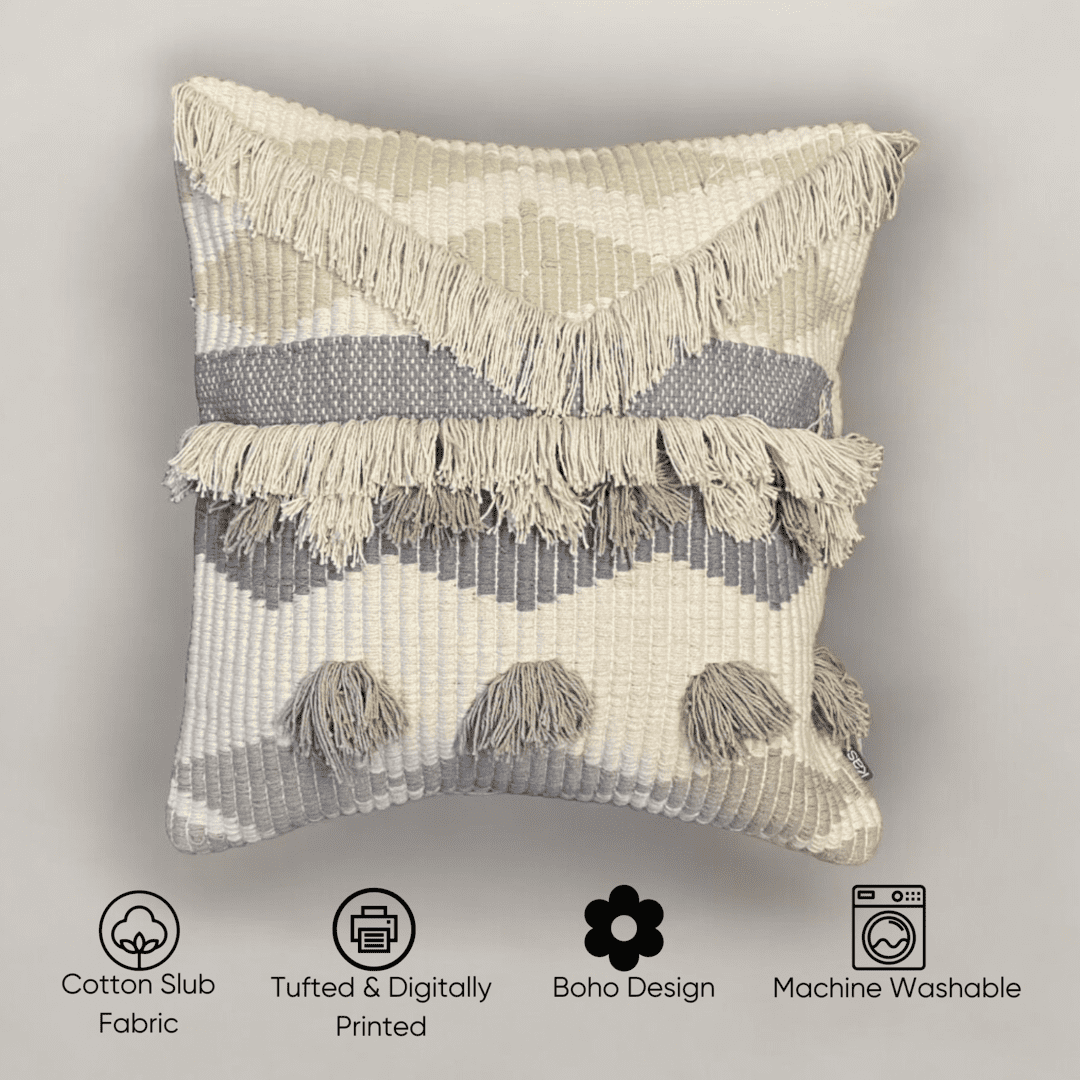 Earthy Waves Tufted Cushion Cover