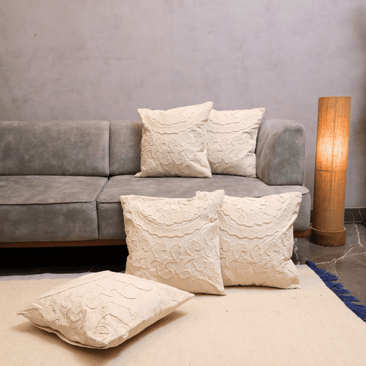 Elegant Flora Tufted Cushion Cover