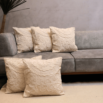 Elegant Flora Tufted Cushion Cover