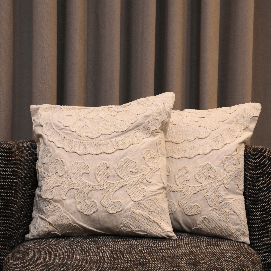 Elegant Flora Tufted Cushion Cover