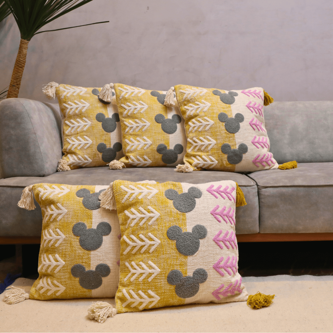 Embroidered Charm Tufted Cushion Cover