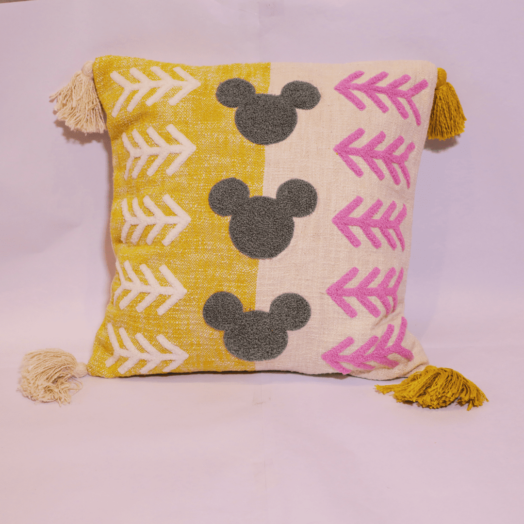 Embroidered Charm Tufted Cushion Cover