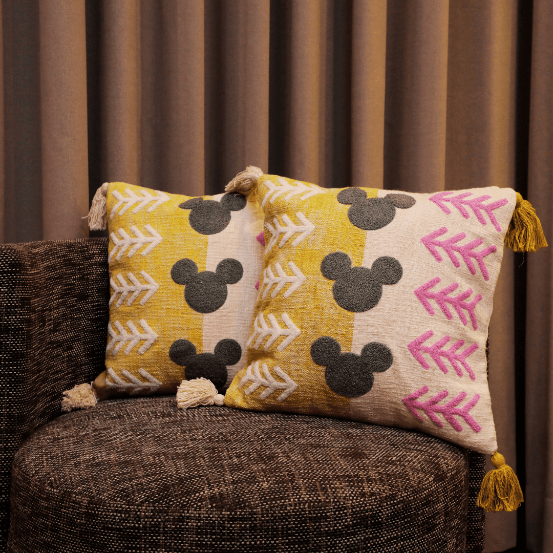 Embroidered Charm Tufted Cushion Cover