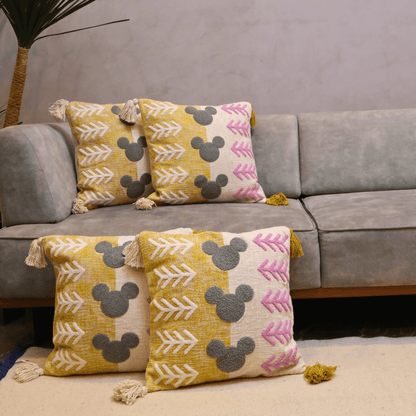 Embroidered Charm Tufted Cushion Cover