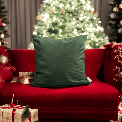 Evergreen Velvet Christmas Cushion Cover Set of 2