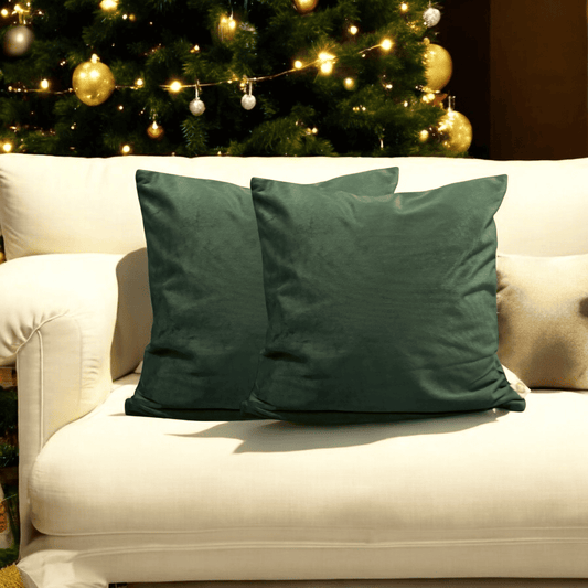 Evergreen Velvet Christmas Cushion Cover Set of 2