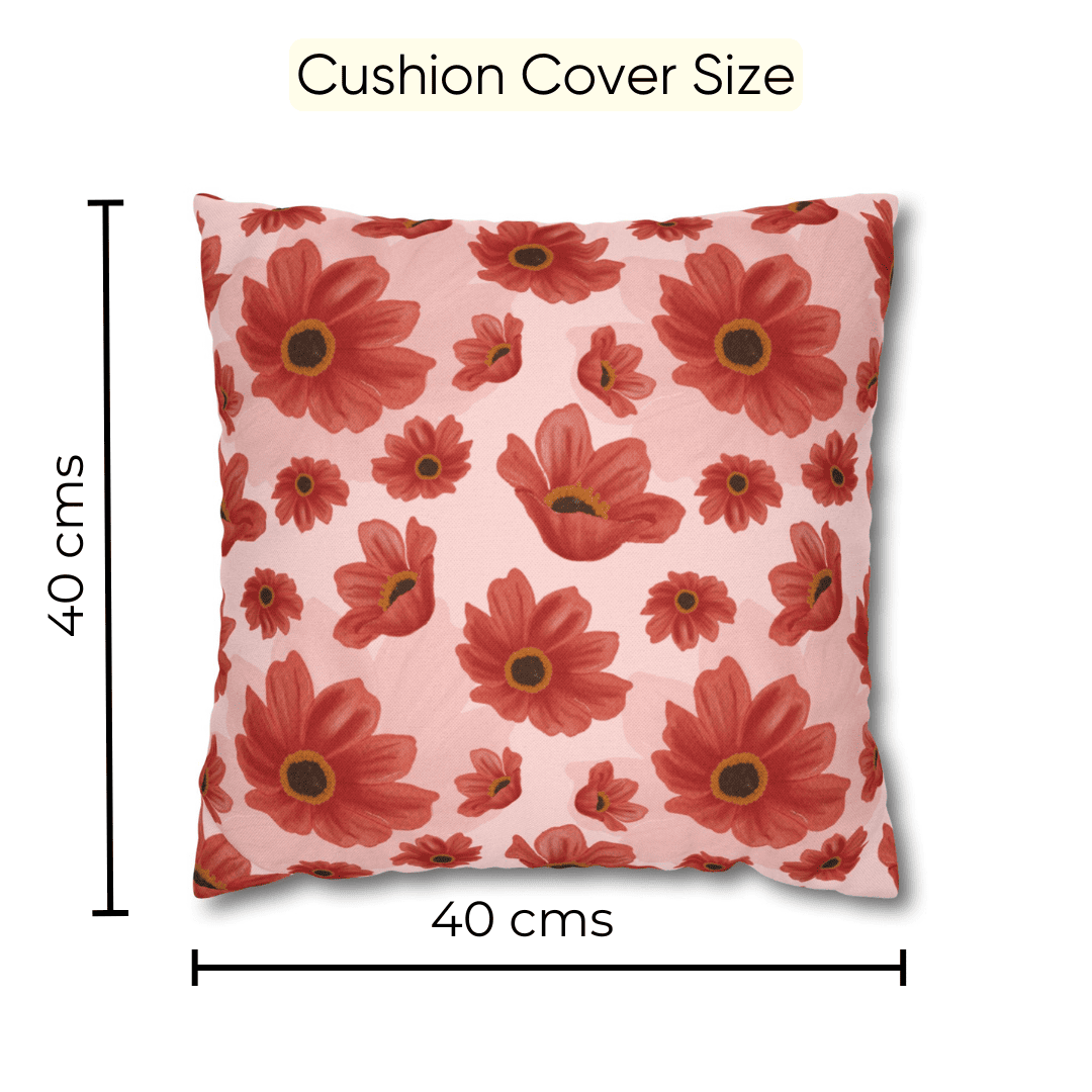 Festive Bloom Velvet Cushion Cover - Set of 5