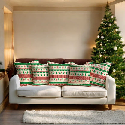 Festive Cheer Velvet Christmas Cushion Cover Set of 5