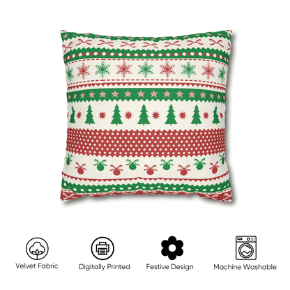 Festive Cheer Velvet Christmas Cushion Cover Set of 5