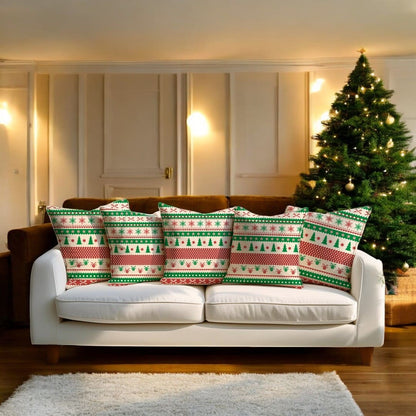 Festive Cheer Velvet Christmas Cushion Cover Set of 5