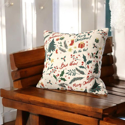 Festive Greetings Velvet Christmas Cushion Cover Set of 5