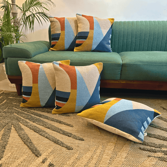 Geo Pop Jacquard Cushion Cover - Set of 5