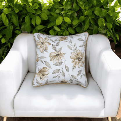 Golden Bloom Cushion Cover