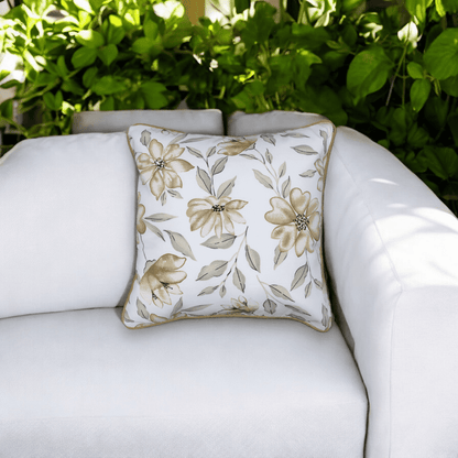 Golden Bloom Cushion Cover