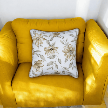 Golden Bloom Cushion Cover