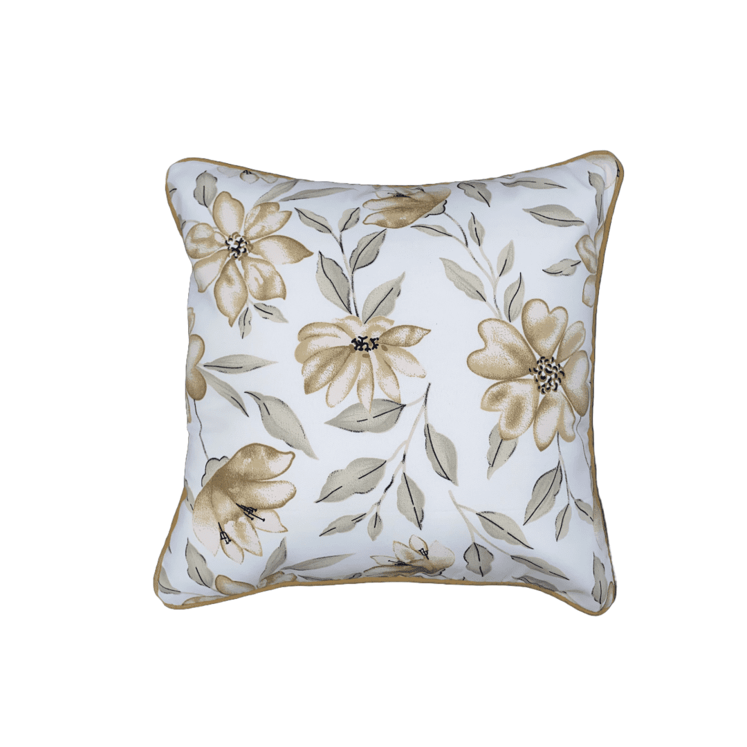 Golden Bloom Cushion Cover