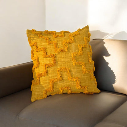 Golden Weave Tufted Cushion Cover