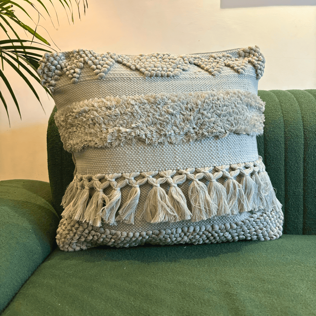 Grey Mist Tufted Cushion Cover - Set of 5