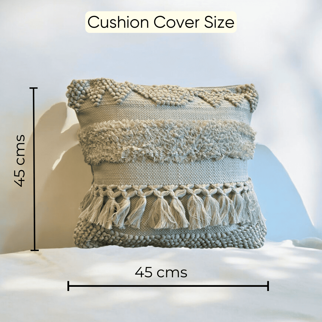 Grey Mist Tufted Cushion Cover - Set of 5