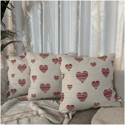 Heart Harmony Handwoven Valentine's Cushion Cover