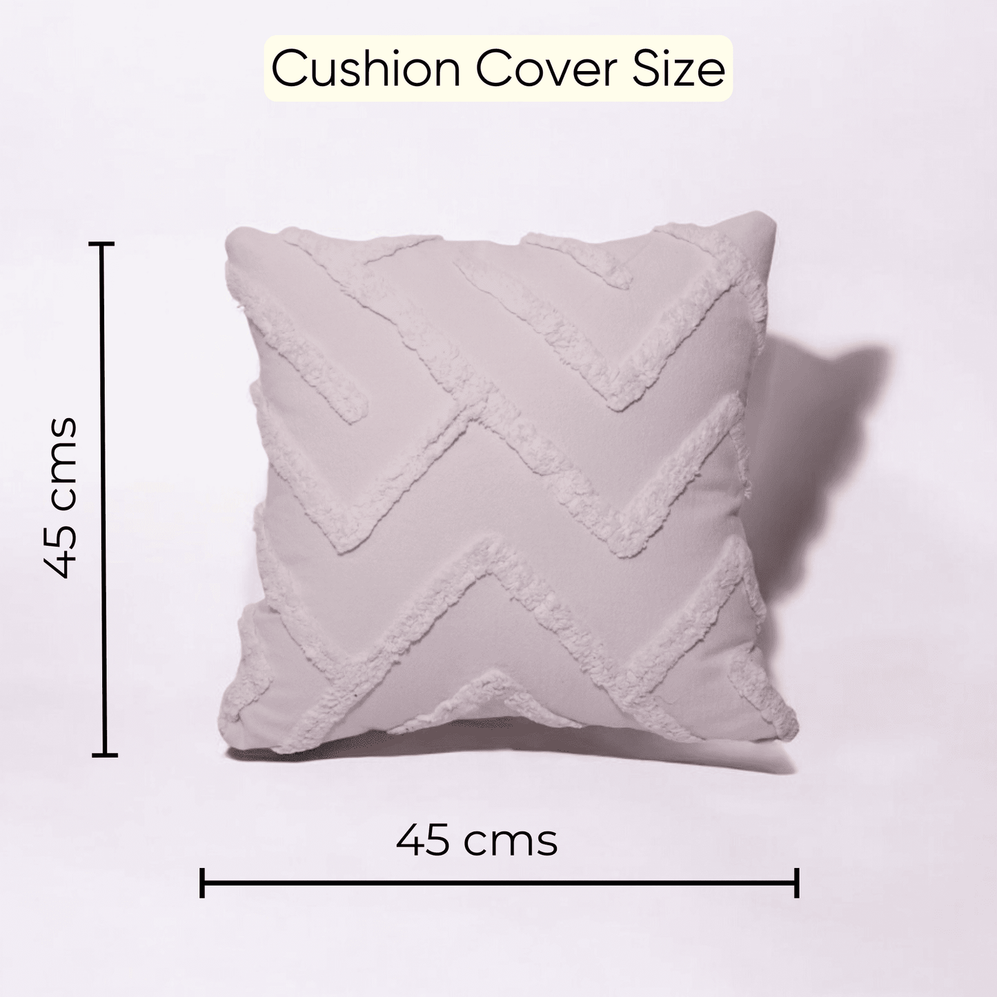 Ivory Chevron Tufted Cushion Cover