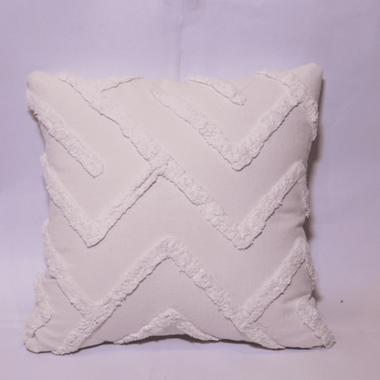 Ivory Chevron Tufted Cushion Cover