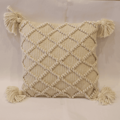 Ivory Diamond Tufted Cushion Cover