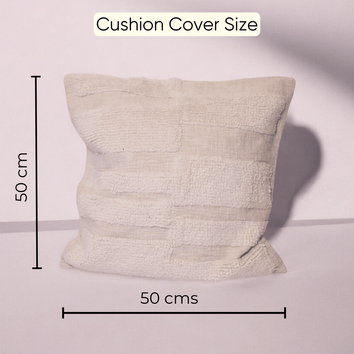 Ivory Textured Tufted Cushion Cover